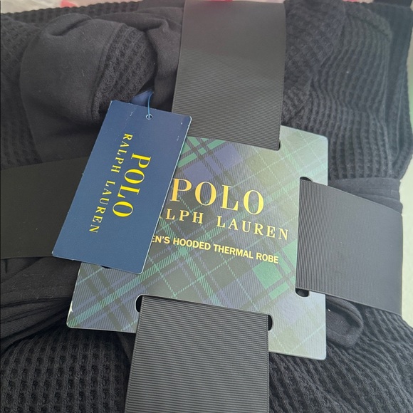Polo Ralph Lauren Mens Thermal Hooded Robe Black Size L/XL NWT - Picture 4 of 7